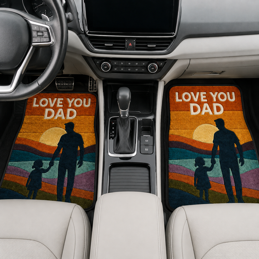 Personalized Love You Dad Flannel Car Floor Mats, Custom Dad Floor Mats, Gift For Dad TOM99