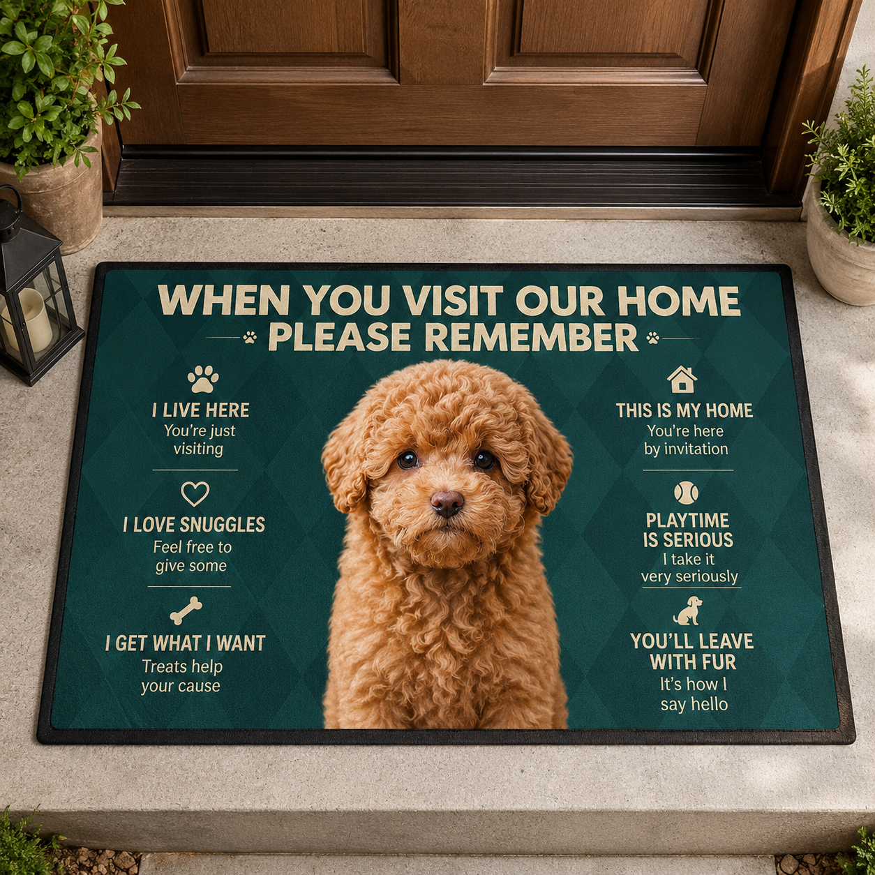 Custom Photo Dog Rule Doormat | Photo Pet Doormat | Gift For Dog Lovers