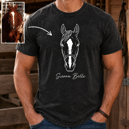 Custom Photo Horse Wash T-Shirt | Personalized Horse Lover Shirt | Gift For Horse Lovers TOM99