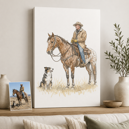 Custom Photo True Horse Wall Art Canvas | Personalized Horse Photo Canvas | Gift For Horse Lovers TOM99