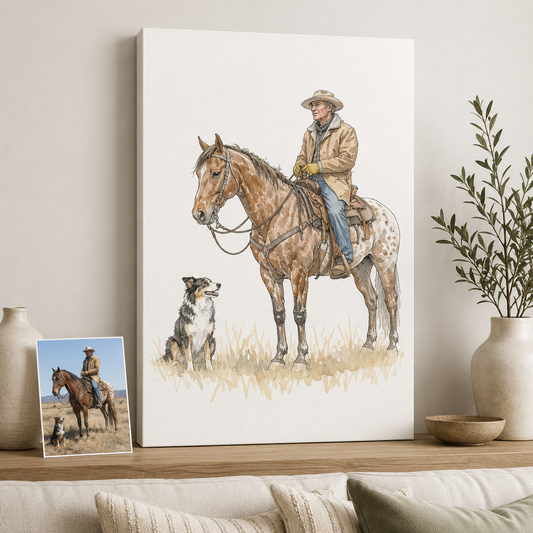 Custom Photo True Horse Wall Art Canvas | Personalized Horse Photo Canvas | Gift For Horse Lovers TOM99