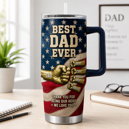 Custom Best Dad 40oz Tumbler, Personalized Dad Tumbler, Father’s Day Gift TOM99