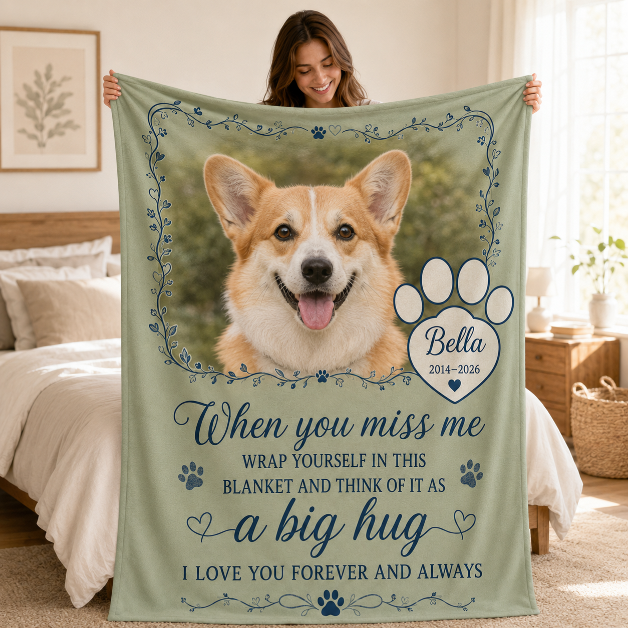 Custom Photo Dog Memories Blanket | Personalized Dog Lovers Gifts | Gift For Dog Lovers TOM99
