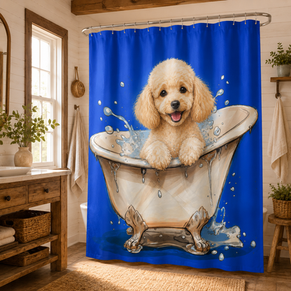 Custom Photo Dog Shower Curtain | Gift For Dog Lovers
