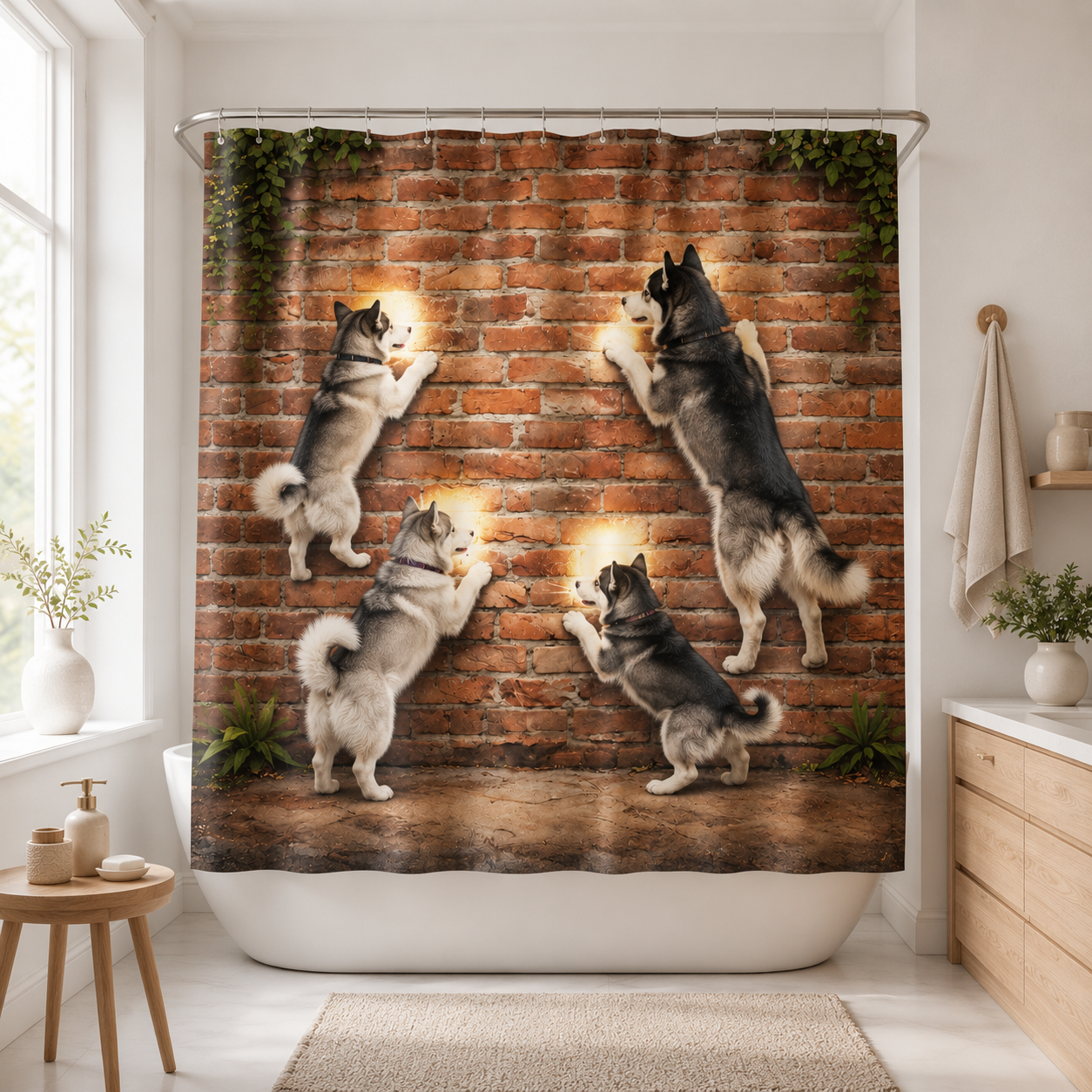 Custom Photo Dog Shower Curtain | Gift For Dog Lovers