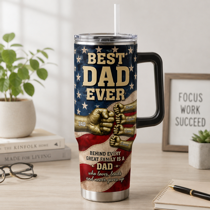 Custom Best Dad 40oz Tumbler, Personalized Dad Tumbler, Father’s Day Gift TOM99