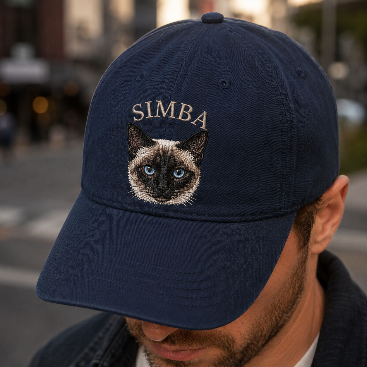 Custom Photo Cat Embroidered Hat, Custom Pet Photo Embroidered Cap, Gift For Cat Lovers Pa99