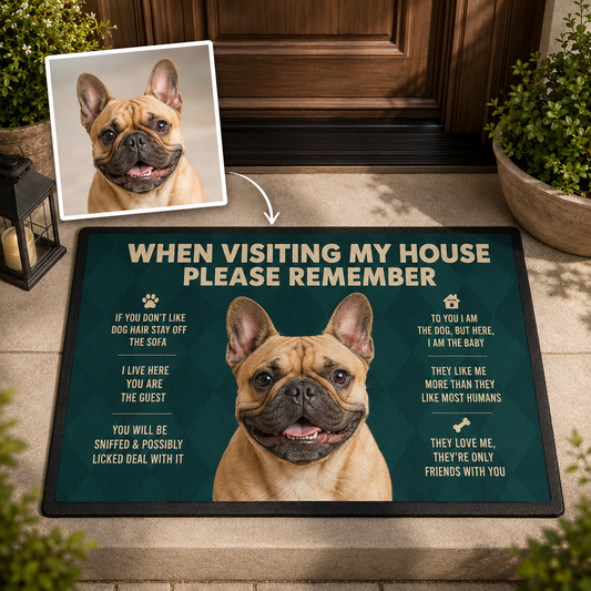 Custom Photo Dog Rule Doormat | Photo Pet Doormat | Gift For Dog Lovers