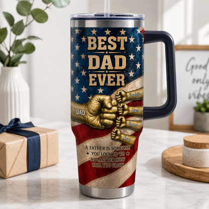 Custom Best Dad 40oz Tumbler, Personalized Dad Tumbler, Father’s Day Gift TOM99