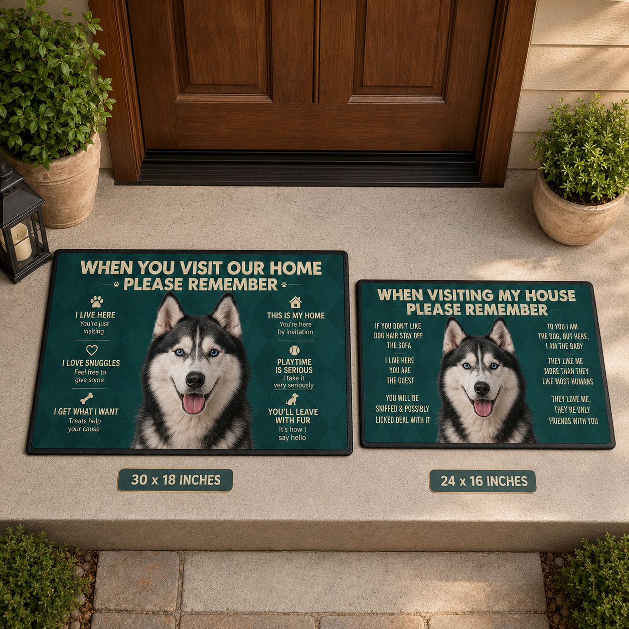 Custom Photo Dog Rule Doormat | Photo Pet Doormat | Gift For Dog Lovers