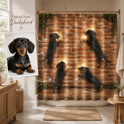 Custom Photo Dog Shower Curtain | Gift For Dog Lovers