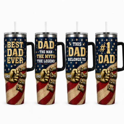 Custom Best Dad 40oz Tumbler, Personalized Dad Tumbler, Father’s Day Gift TOM99
