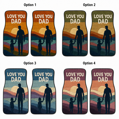 Personalized Love You Dad Flannel Car Floor Mats, Custom Dad Floor Mats, Gift For Dad TOM99