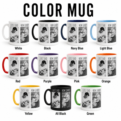 Custom Photo First Dad Mug, Personalized Mug Mug For Husband Dad Grandfather TOM99