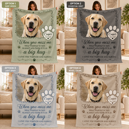 Custom Photo Dog Memories Blanket | Personalized Dog Lovers Gifts | Gift For Dog Lovers TOM99