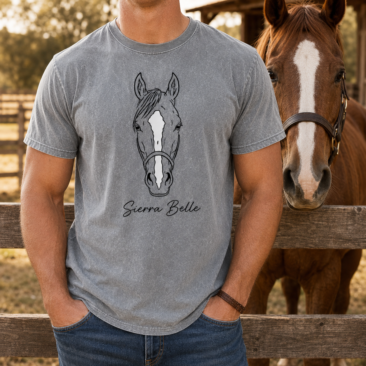 Custom Photo Horse Wash T-Shirt | Personalized Horse Lover Shirt | Gift For Horse Lovers TOM99