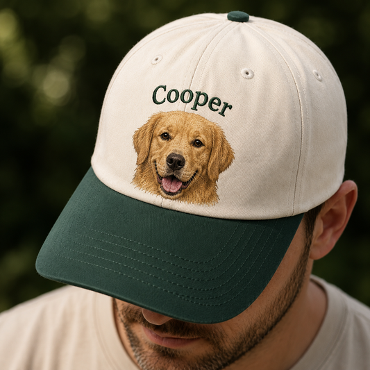 Custom Dog Face Embroidered Hat, Custom Embroidered Pet Portrait Hat | Gift For Dog Lover Pa99