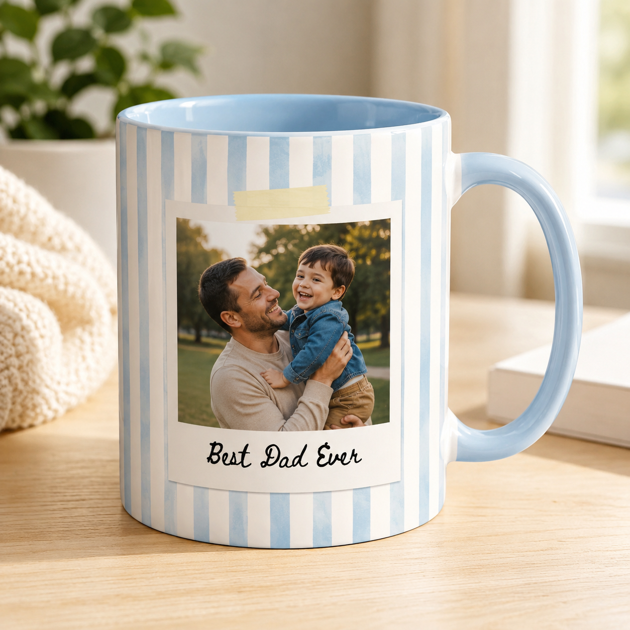 Custom Photo Best Dad Ever Mug, Personalized Mug Mug For Husband Dad Grandfather TOM99
