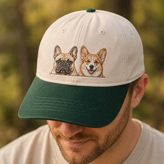 Custom Dog Face Embroidered Hat, Custom Embroidered Pet Portrait Hat | Gift For Dog Lover Pa99