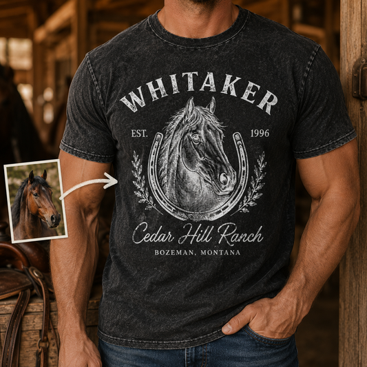 Custom Photo My Horse Wash T-Shirt | Personalized Horse Lover Shirt | Gift For Horse Lovers TOM99