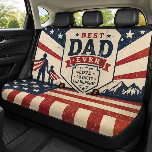 Personalized Best Dad Car Rear Seat Cover, Custom Back Seat Protector For Dad, Gift For Dad TOM99