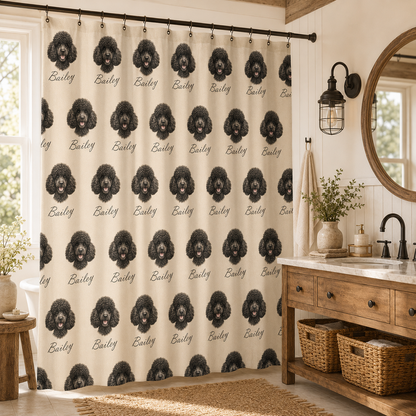 Custom Photo Dog Shower Curtain | Gift For Dog Lovers