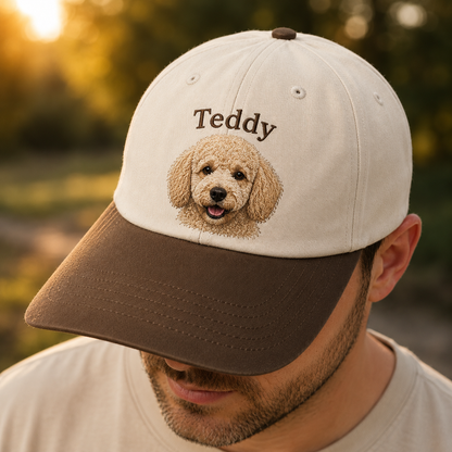 Custom Dog Face Embroidered Hat, Custom Embroidered Pet Portrait Hat | Gift For Dog Lover Pa99