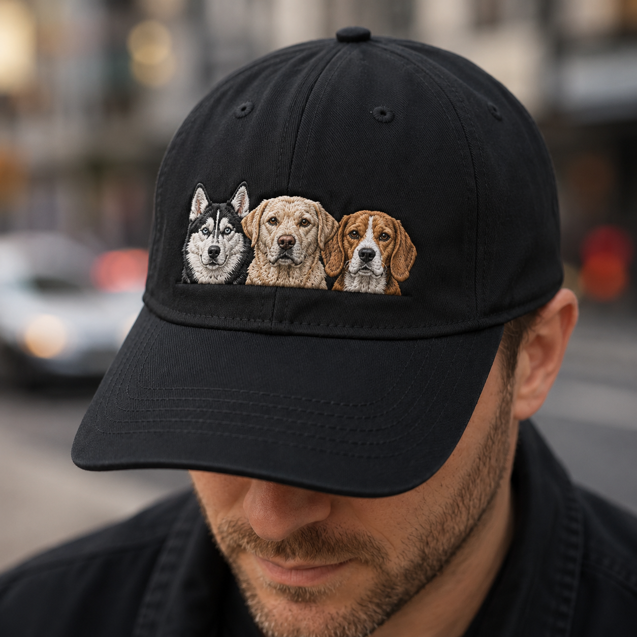 Custom Dog Face Embroidered Hat, Custom Embroidered Pet Portrait Hat | Gift For Dog Lover Pa99
