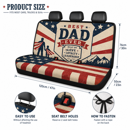 Personalized Best Dad Car Rear Seat Cover, Custom Back Seat Protector For Dad, Gift For Dad TOM99