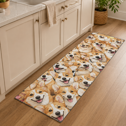 Custom Photo Dog Face Runner Rug | Pet Hallway Runner Carpet | Gift For Dog Lovers