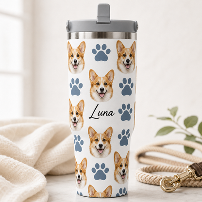 Custom Photo Dog 30oz Tumbler | Gift For Dog Lovers | Pet Lover Gifts TOM99