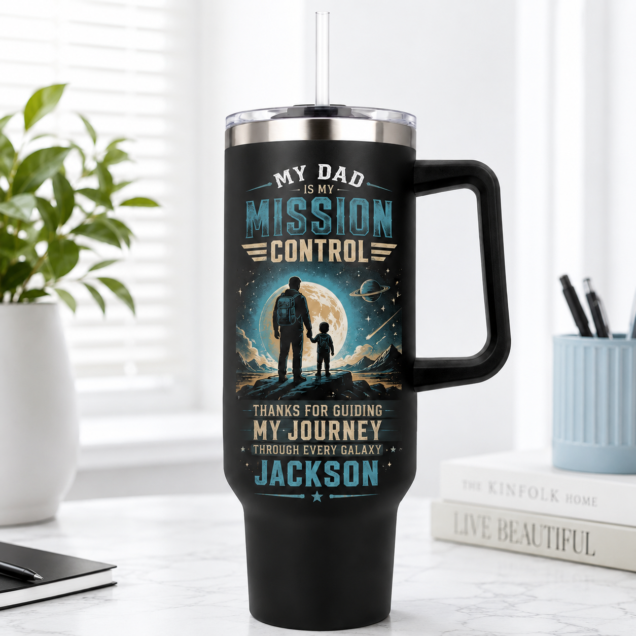 Custom My Dad 40oz Tumbler, Personalized Dad Tumbler, Father’s Day Gift TOM99