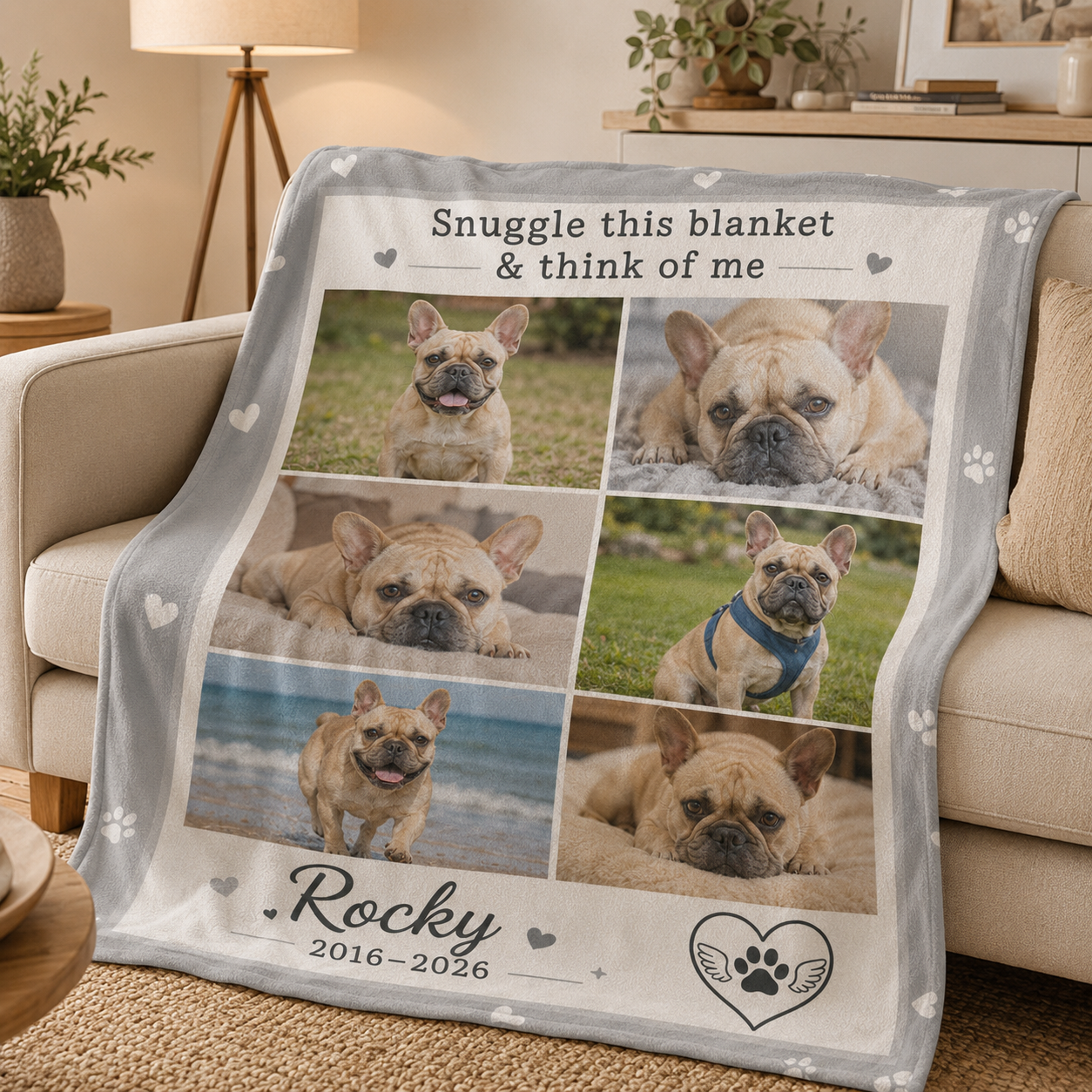 Custom Photo Dog Memories Blanket | Personalized Dog Lovers Gifts | Gift For Dog Lovers TOM99