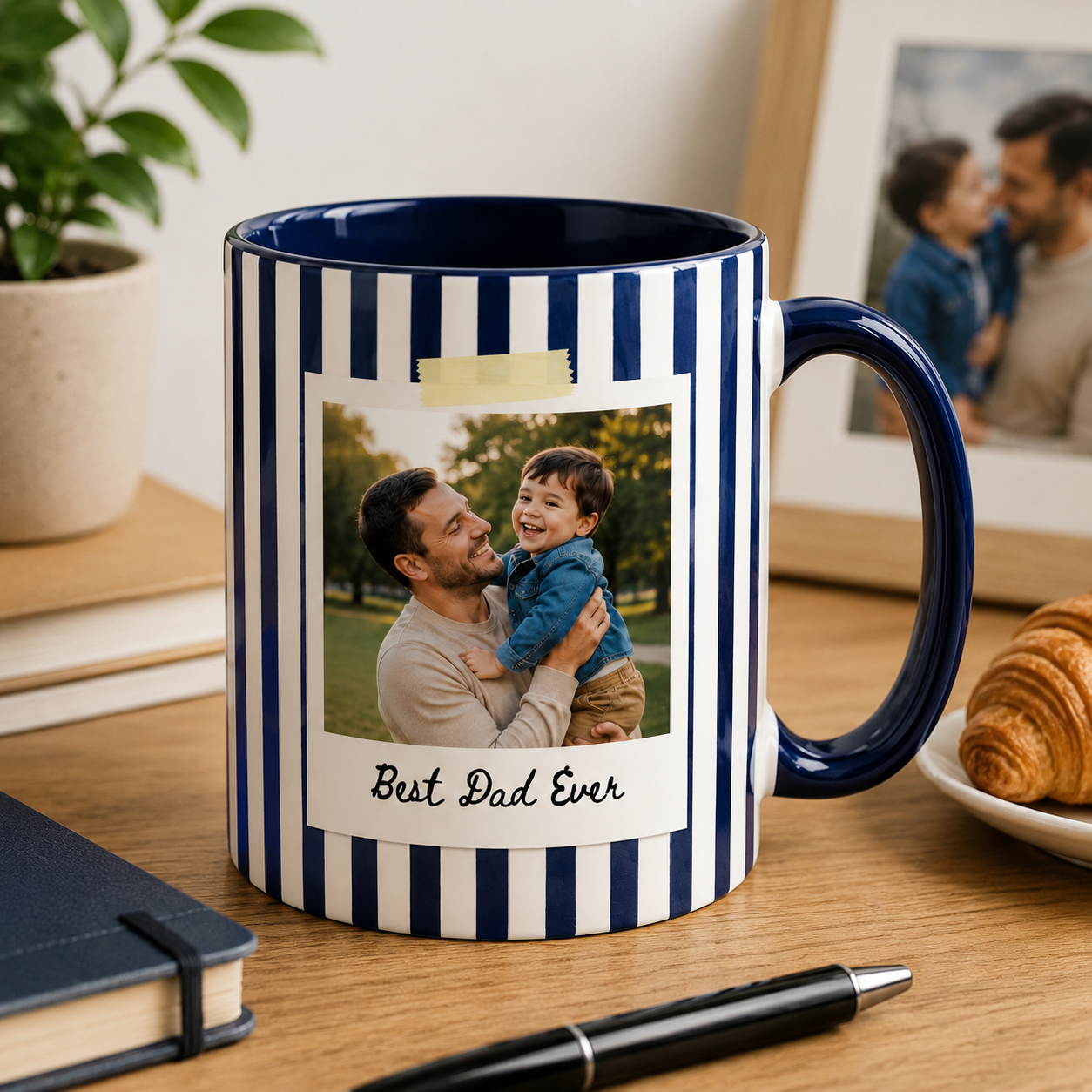 Custom Photo Best Dad Ever Mug, Personalized Mug Mug For Husband Dad Grandfather TOM99