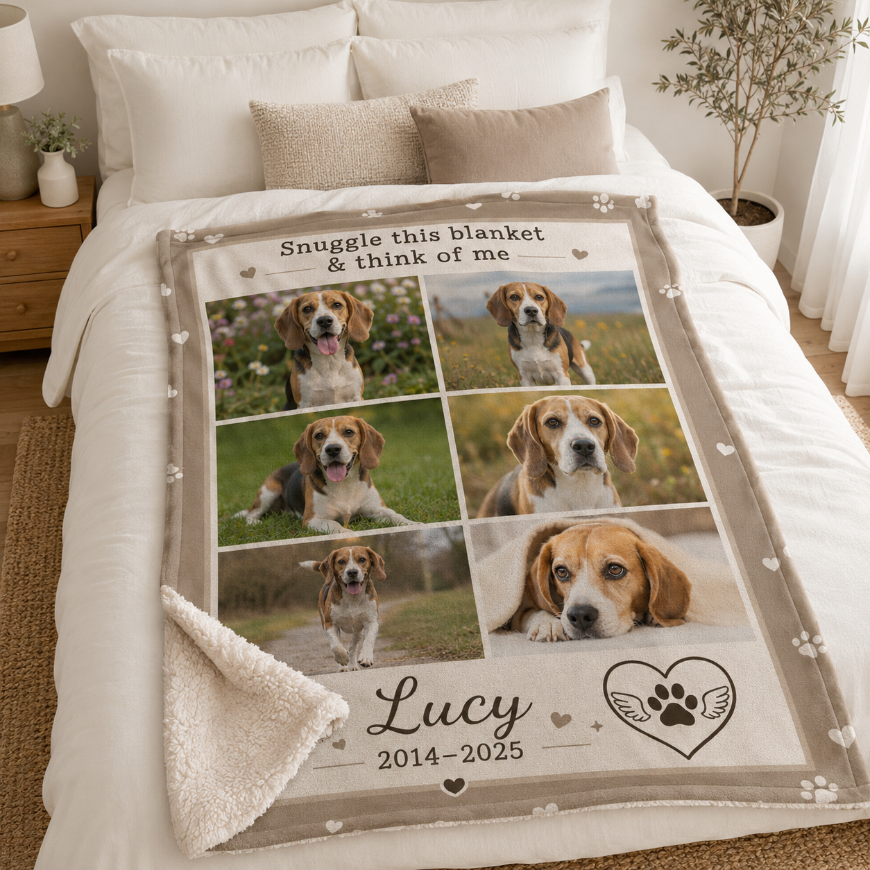 Custom Photo Dog Memories Blanket | Personalized Dog Lovers Gifts | Gift For Dog Lovers TOM99