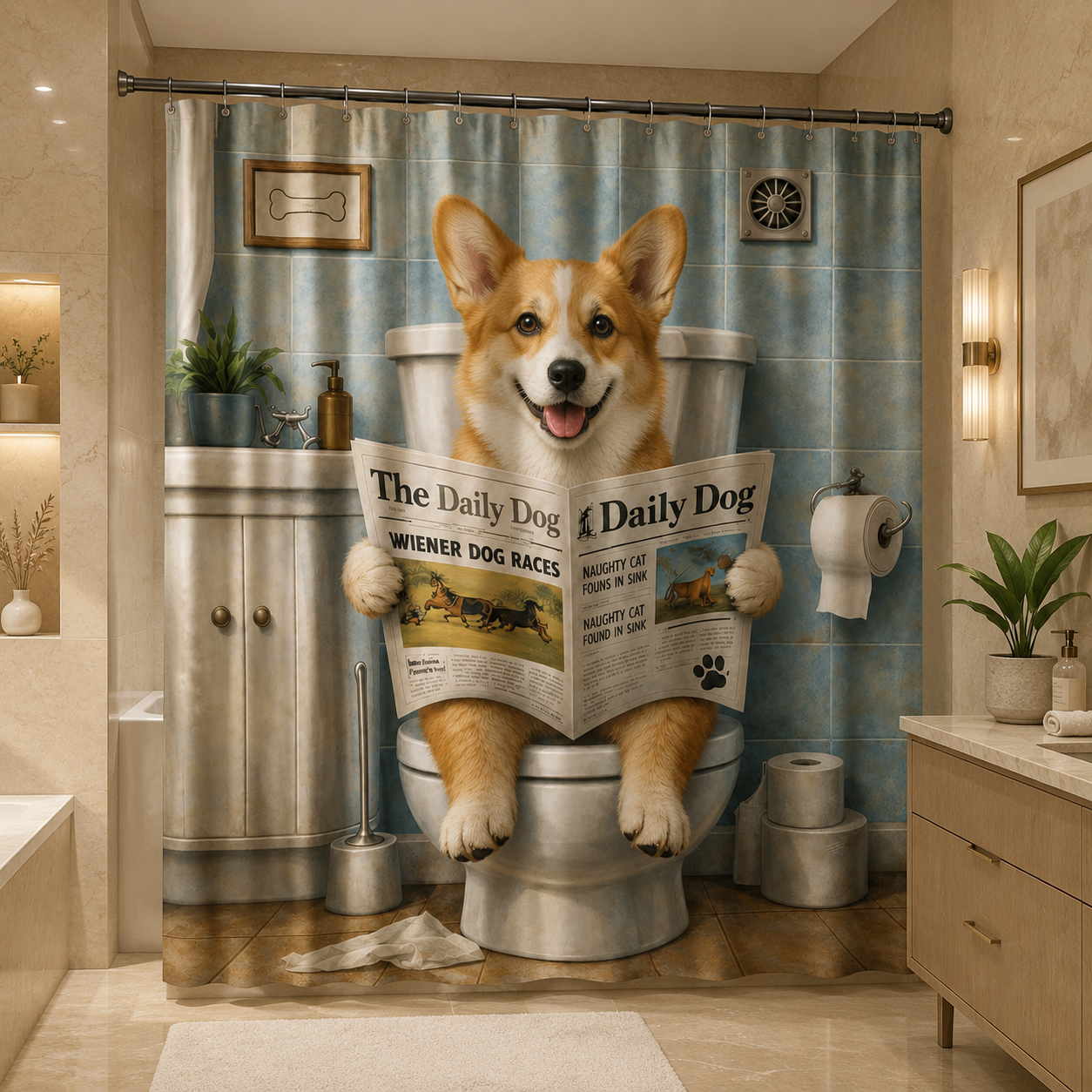 Custom Photo Dog Shower Curtain | Gift For Dog Lovers