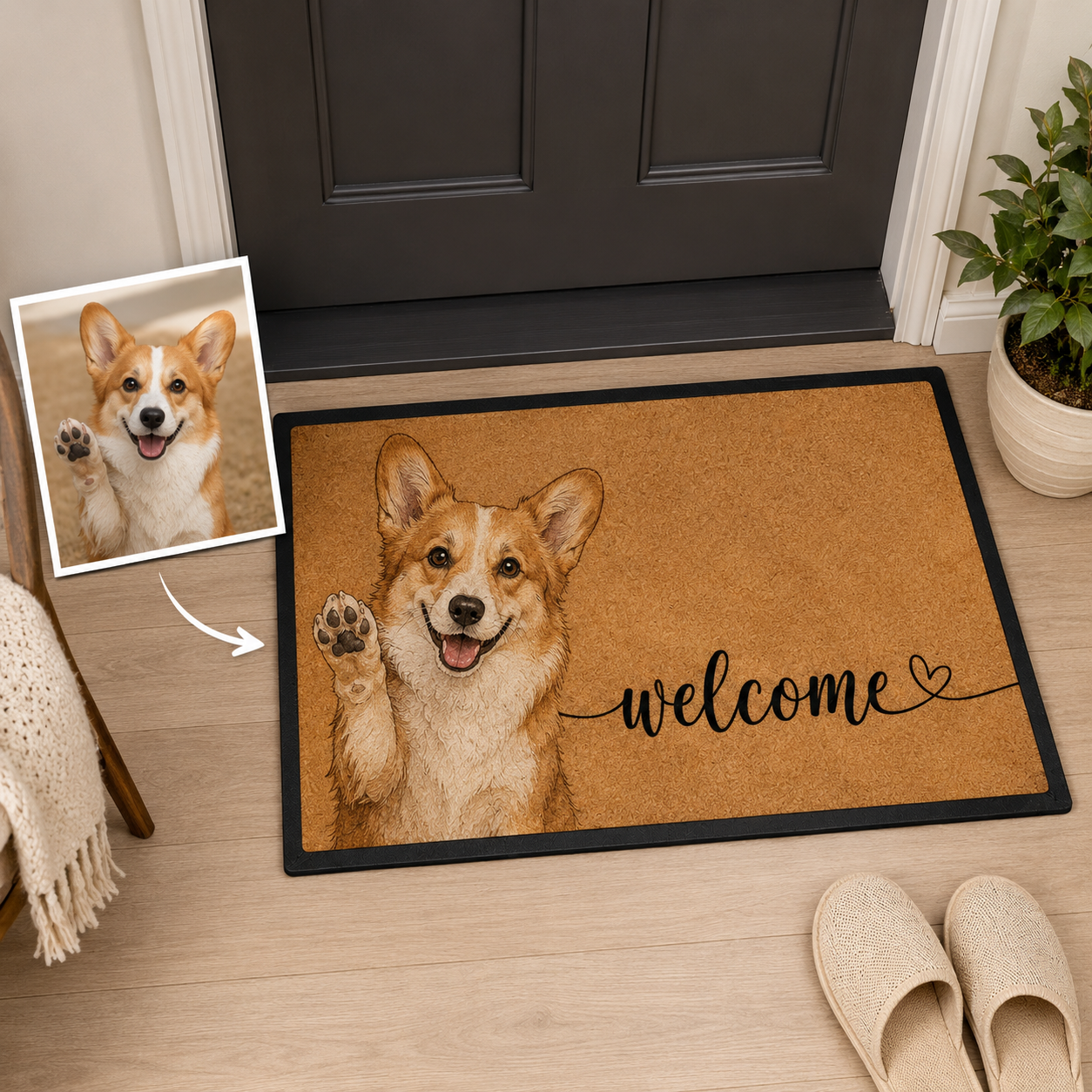 Custom Photo Dog Doormat | Photo Pet Doormat | Gift For Dog Lovers