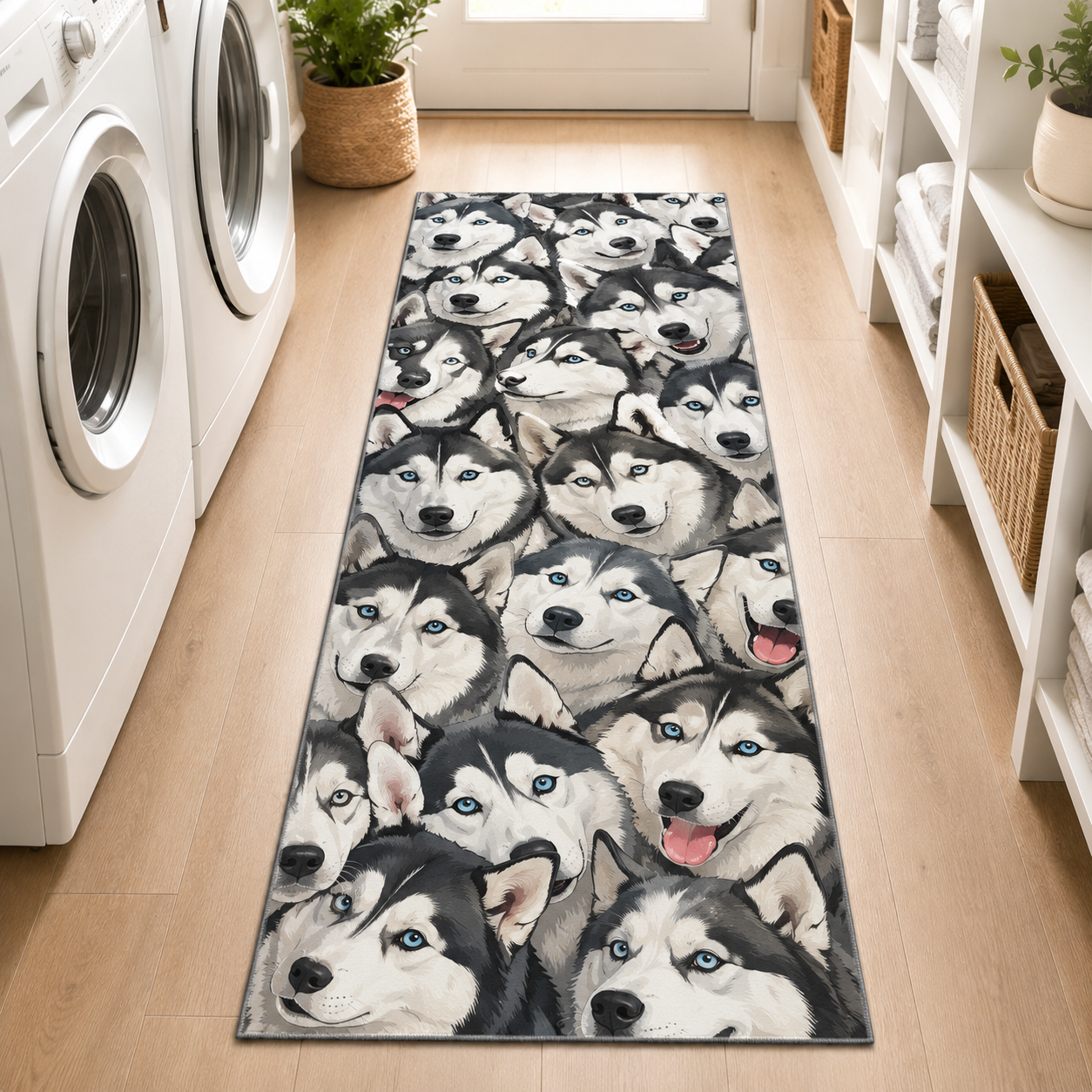 Custom Photo Dog Face Runner Rug | Pet Hallway Runner Carpet | Gift For Dog Lovers