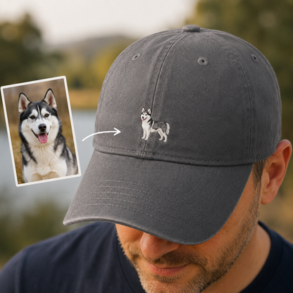 Personalized Dog Trucker Hat, Custom Embroidered Pet Portrait Hat, Memorial Gift THUC99