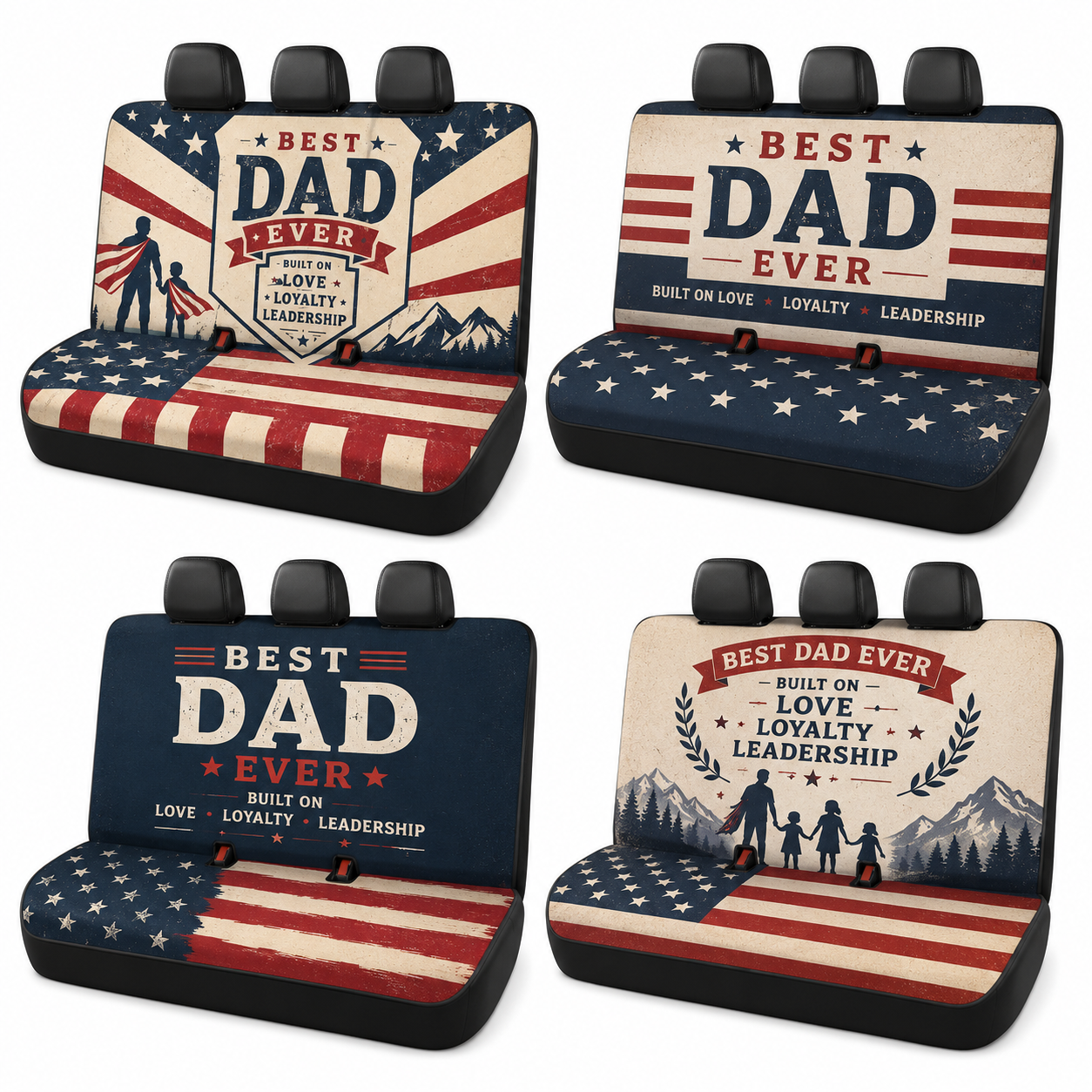 Personalized Best Dad Car Rear Seat Cover, Custom Back Seat Protector For Dad, Gift For Dad TOM99