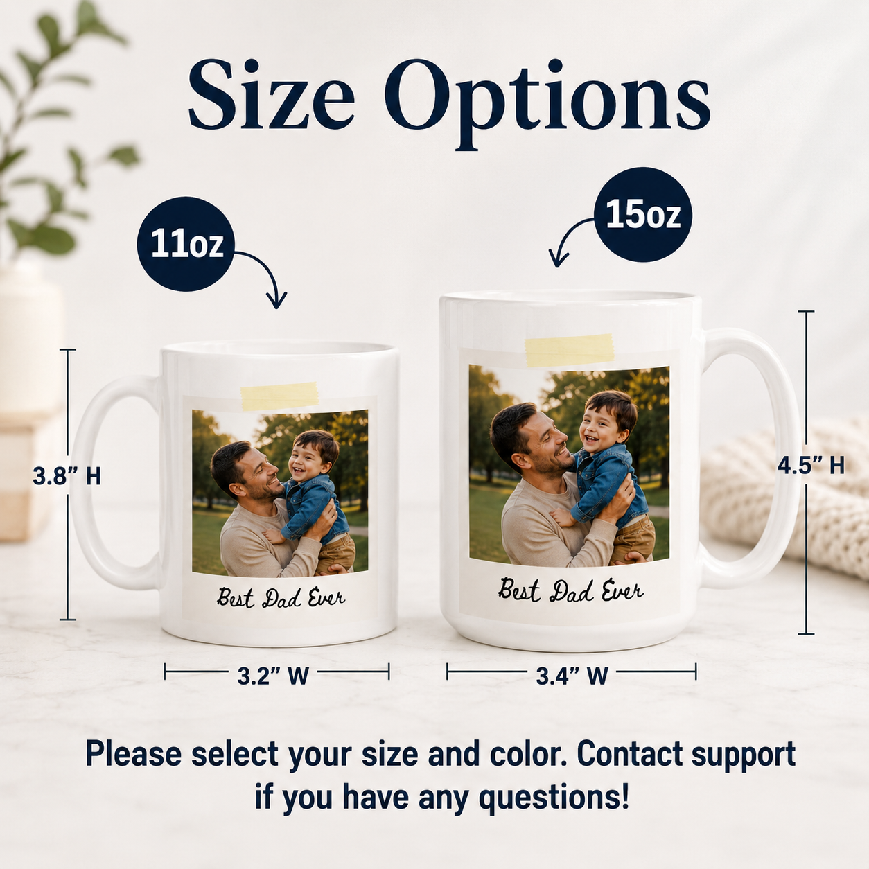 Custom Photo Best Dad Ever Mug, Personalized Mug Mug For Husband Dad Grandfather TOM99