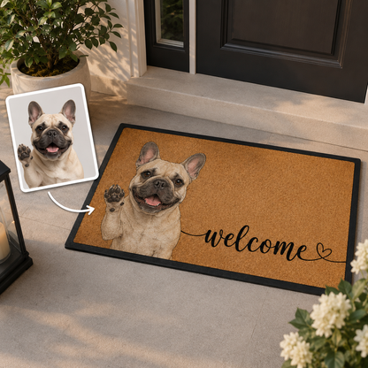 Custom Photo Dog Doormat | Photo Pet Doormat | Gift For Dog Lovers