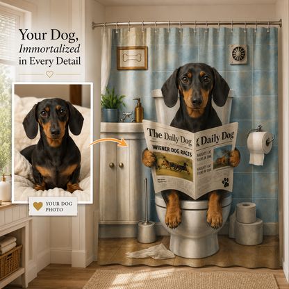 Custom Photo Dog Shower Curtain | Gift For Dog Lovers