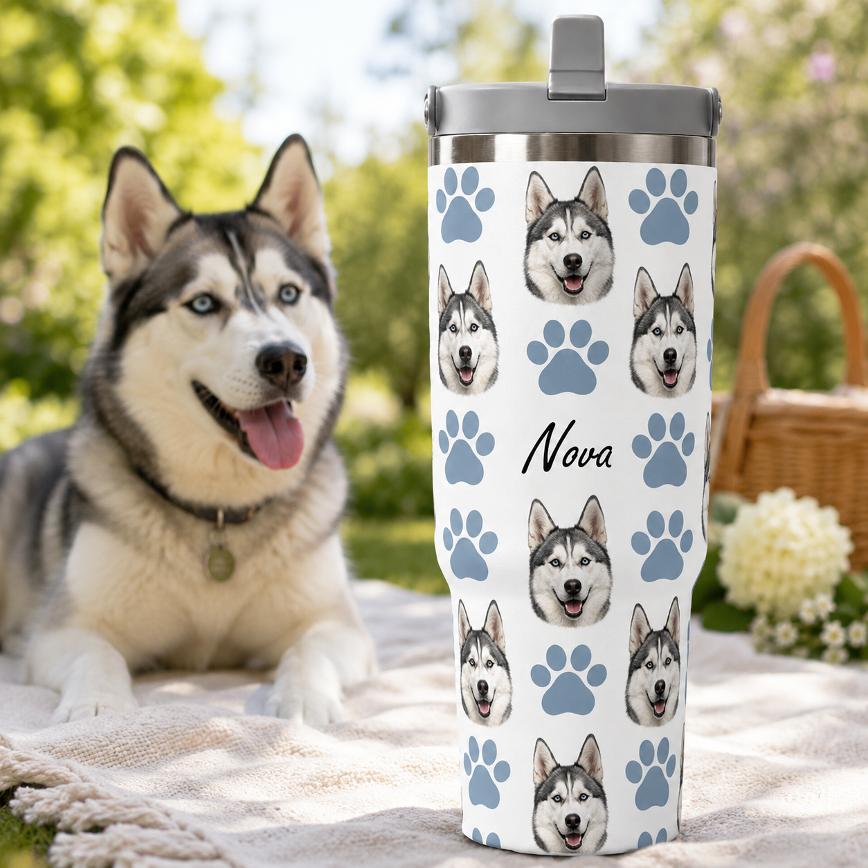 Custom Photo Dog 30oz Tumbler | Gift For Dog Lovers | Pet Lover Gifts TOM99