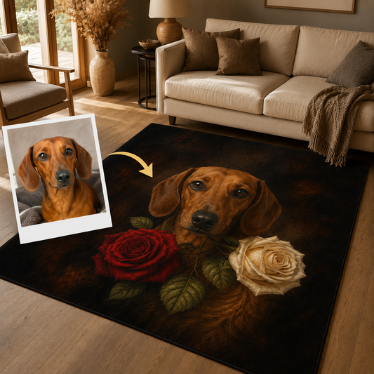 Custom Photo Dog Area Rug | Gift For Dog Lovers