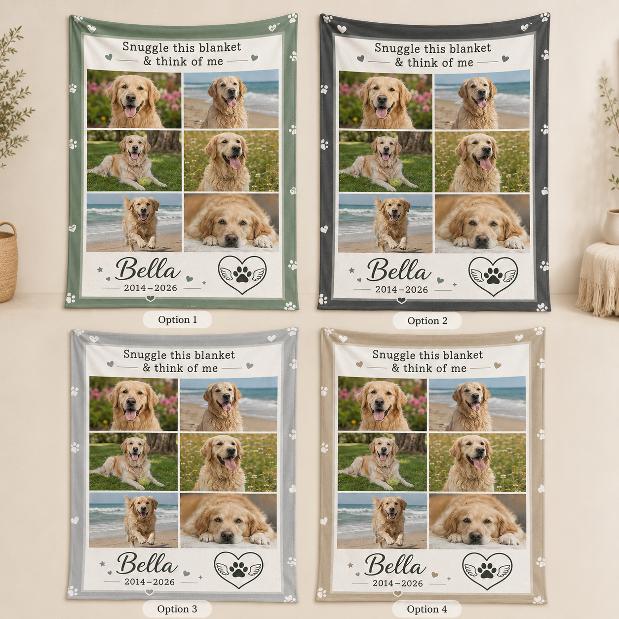 Custom Photo Dog Memories Blanket | Personalized Dog Lovers Gifts | Gift For Dog Lovers TOM99