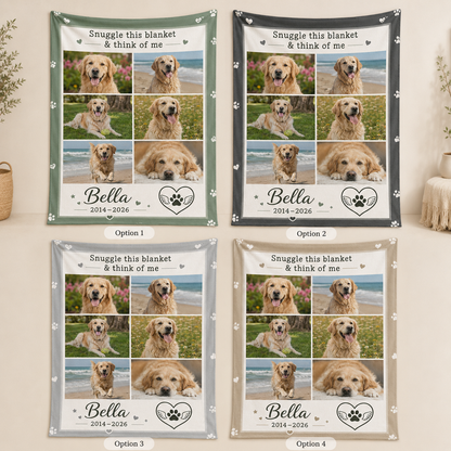 Custom Photo Dog Memories Blanket | Personalized Dog Lovers Gifts | Gift For Dog Lovers TOM99
