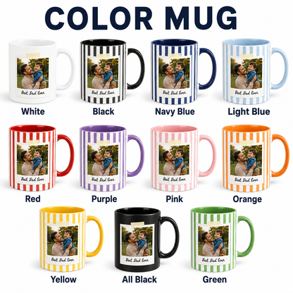 Custom Photo Best Dad Ever Mug, Personalized Mug Mug For Husband Dad Grandfather TOM99