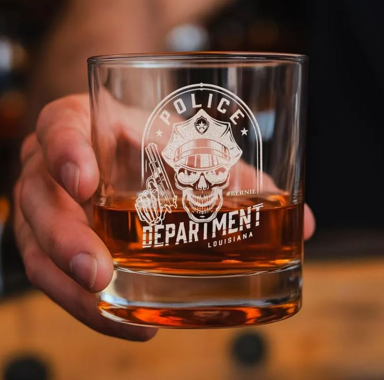 Personalized Police Engraved Whiskey Glass | Police Officer Gifts | Gifts For Police