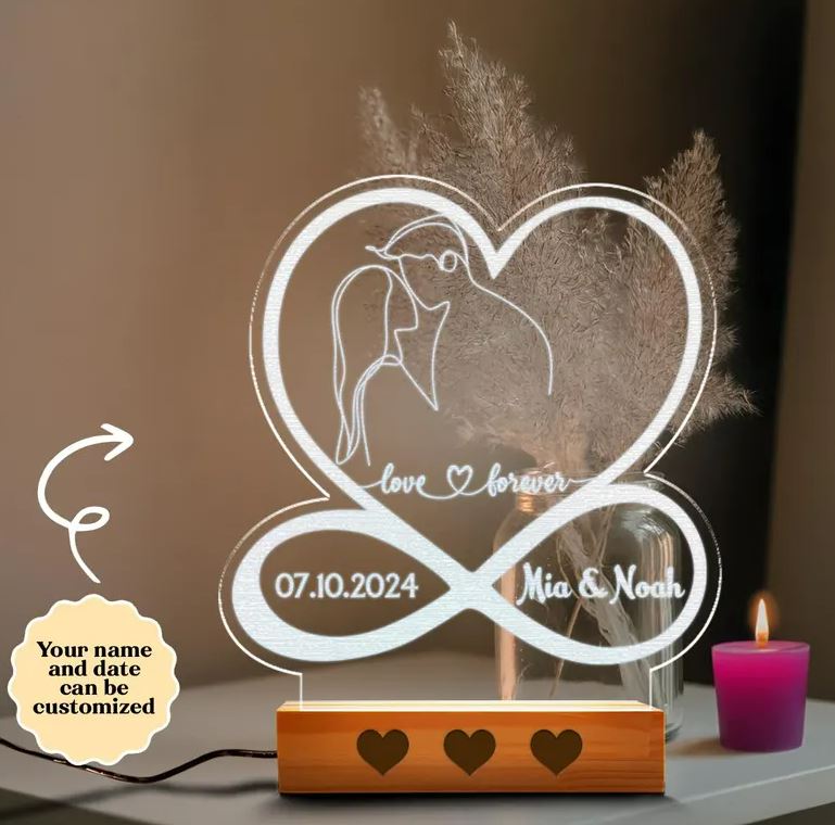 Custom Couple Name And Date Night Light | Romantic Gift For Couple | Engagement Gifts